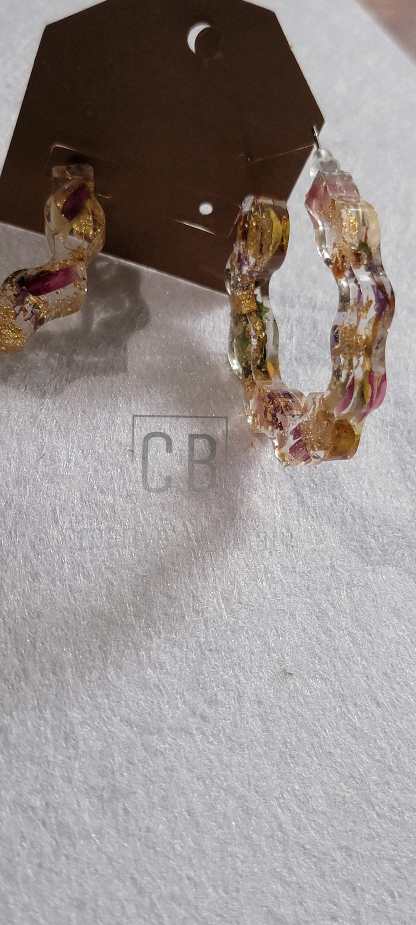 Hoop Earrings Made with Resin