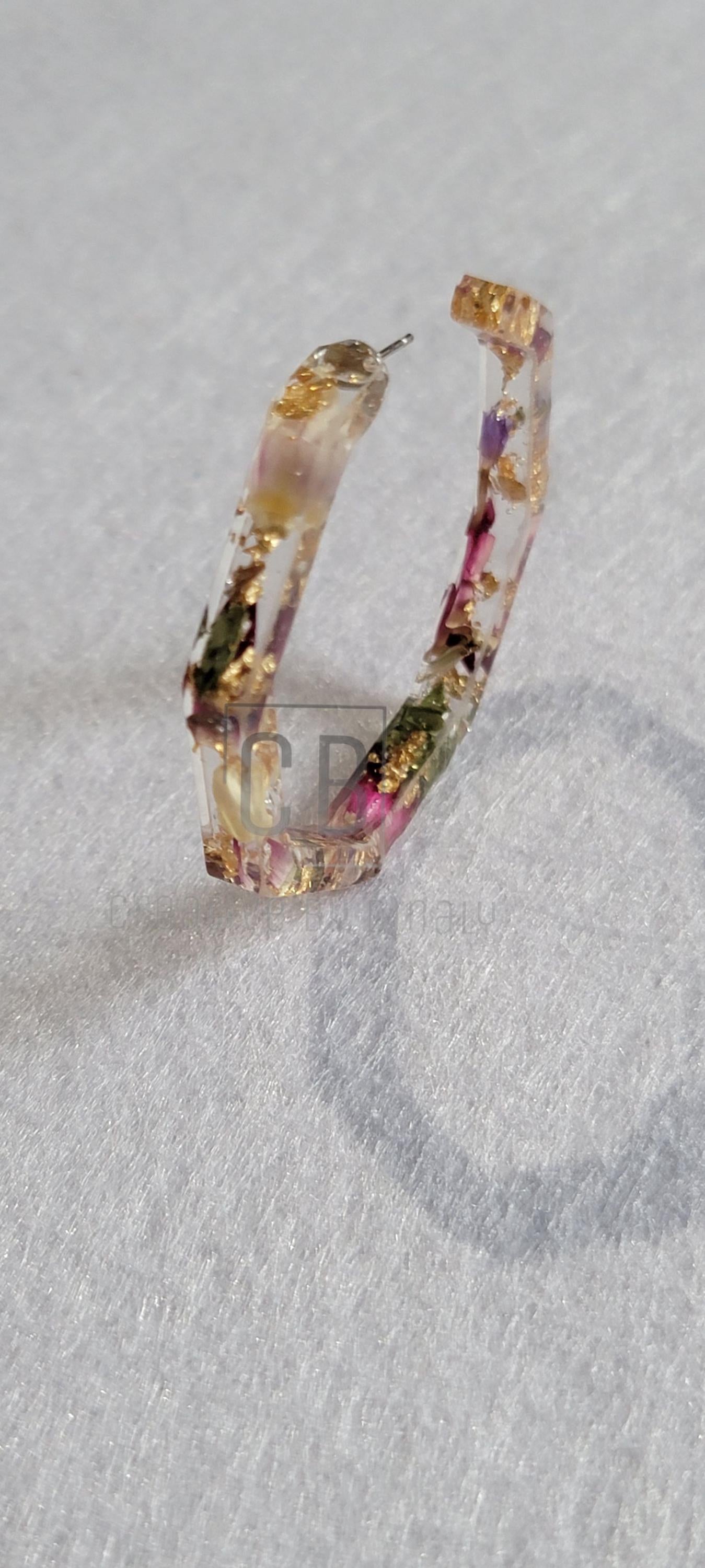 Hoop Earrings Made with Resin