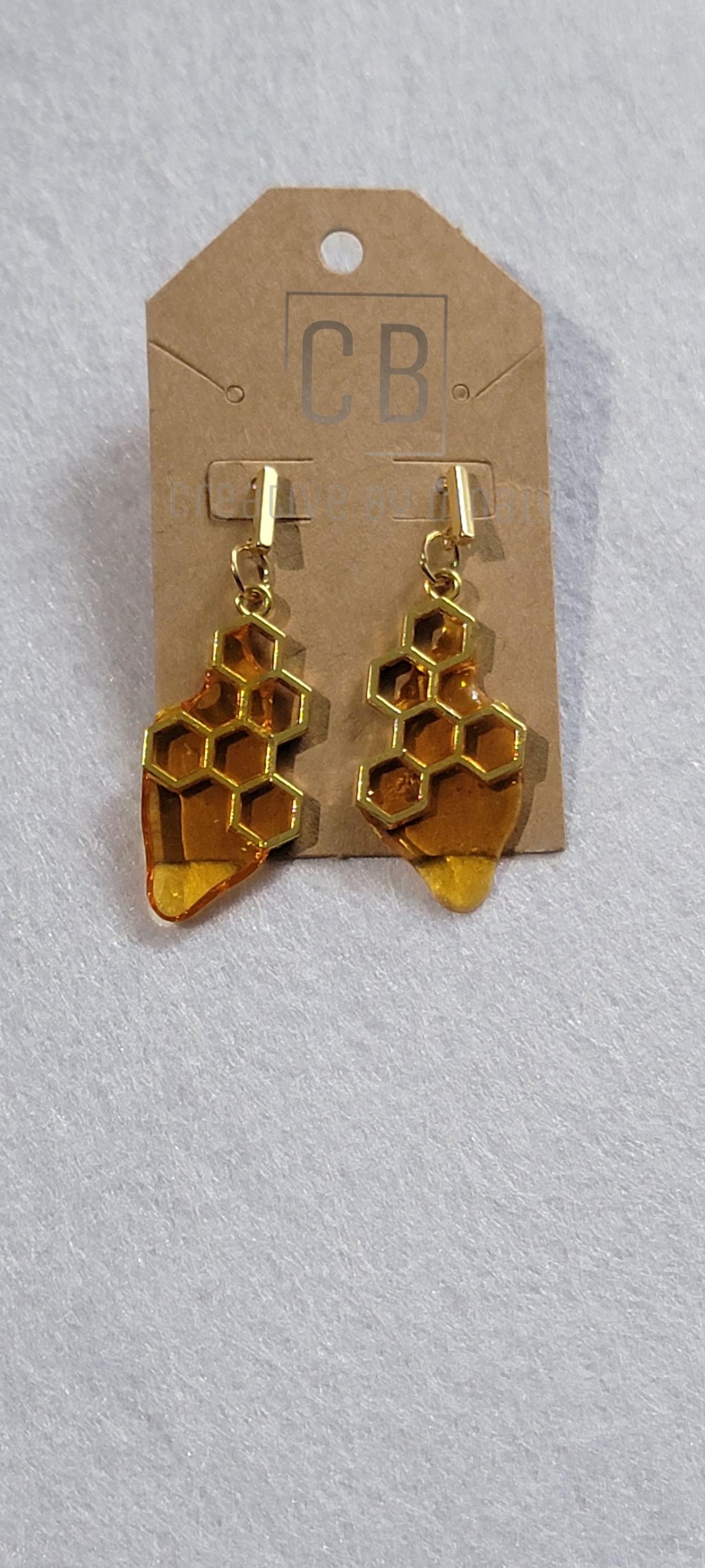 HoneyComb Resin Dangle earrings