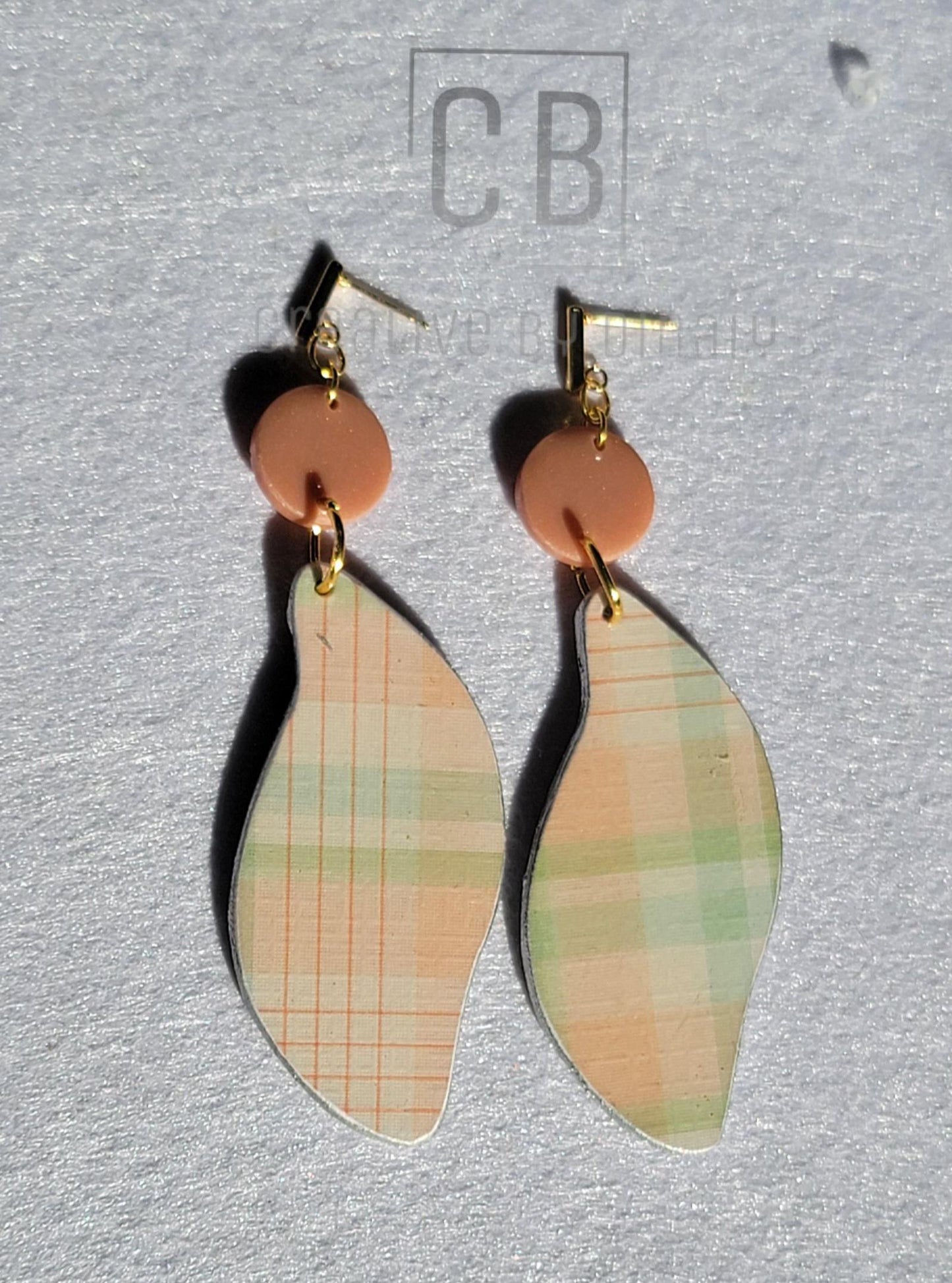 Wood & Resin Dangle Earrings