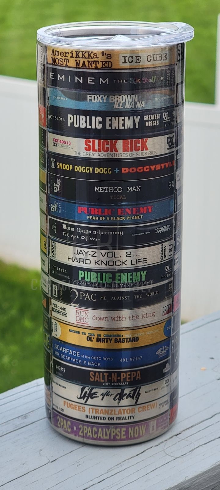 20 oz stainless steel tumbler hip Hop cassettes