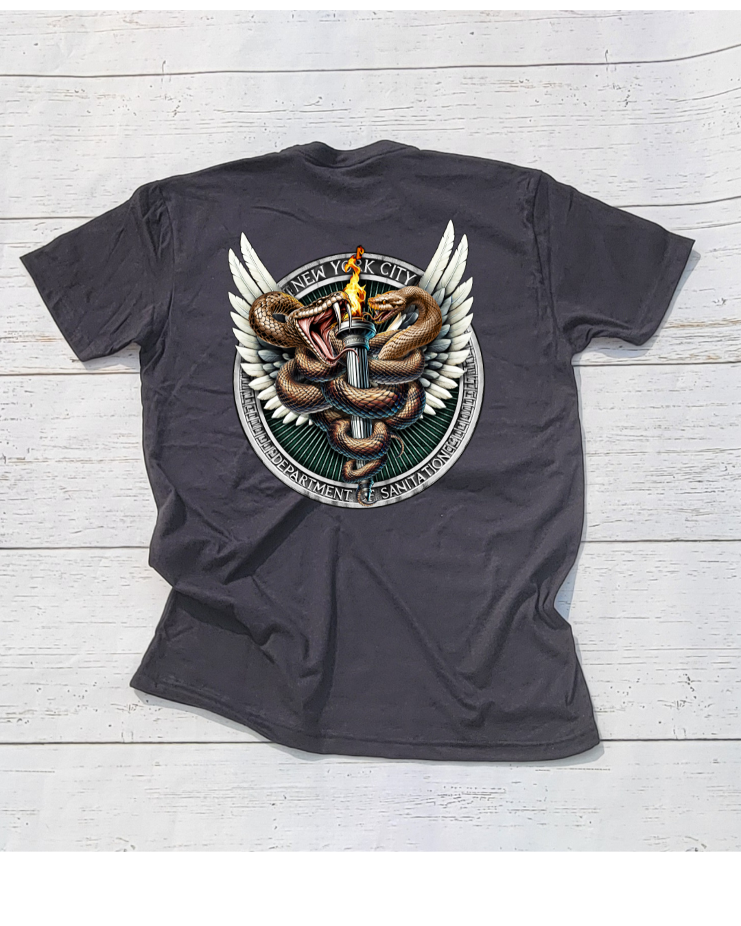 Snake Emblem T-Shirt W/ Truck design in front Black