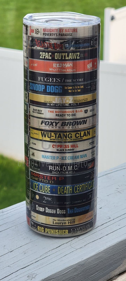 20 oz stainless steel tumbler hip Hop cassettes
