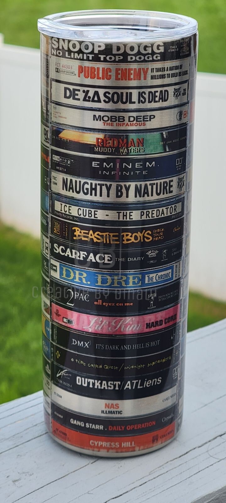 20 oz stainless steel tumbler hip Hop cassettes