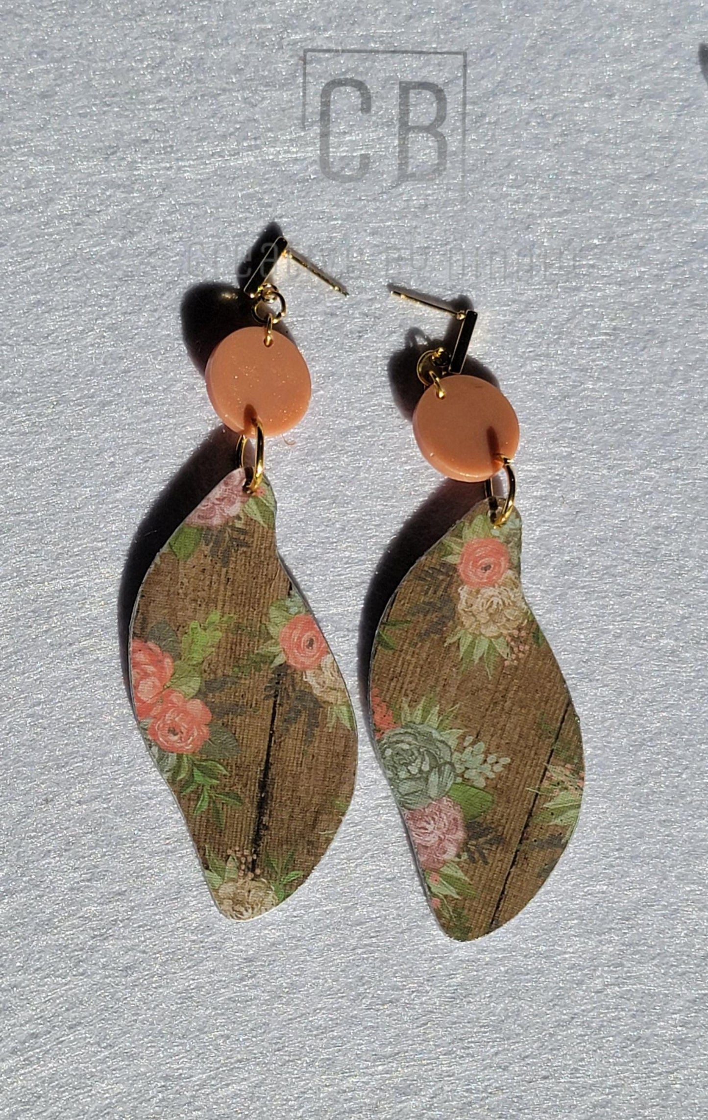 Wood & Resin Dangle Earrings