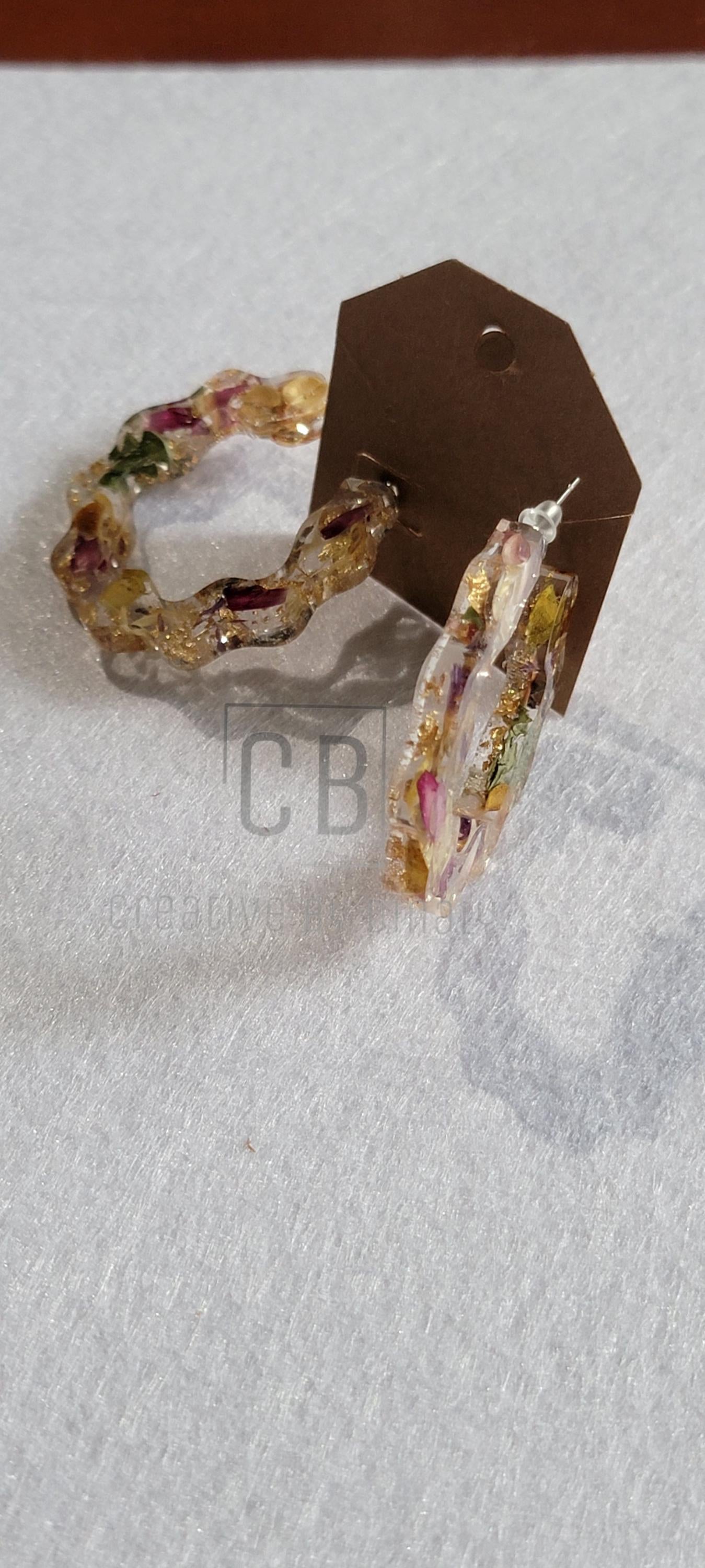 Hoop Earrings Made with Resin