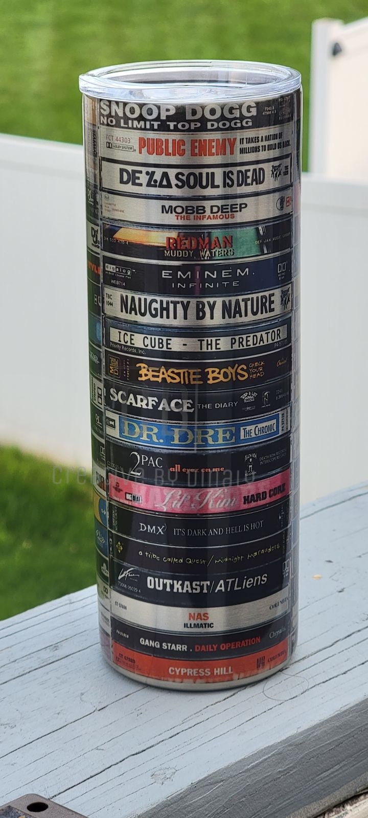 20 oz stainless steel tumbler hip Hop cassettes