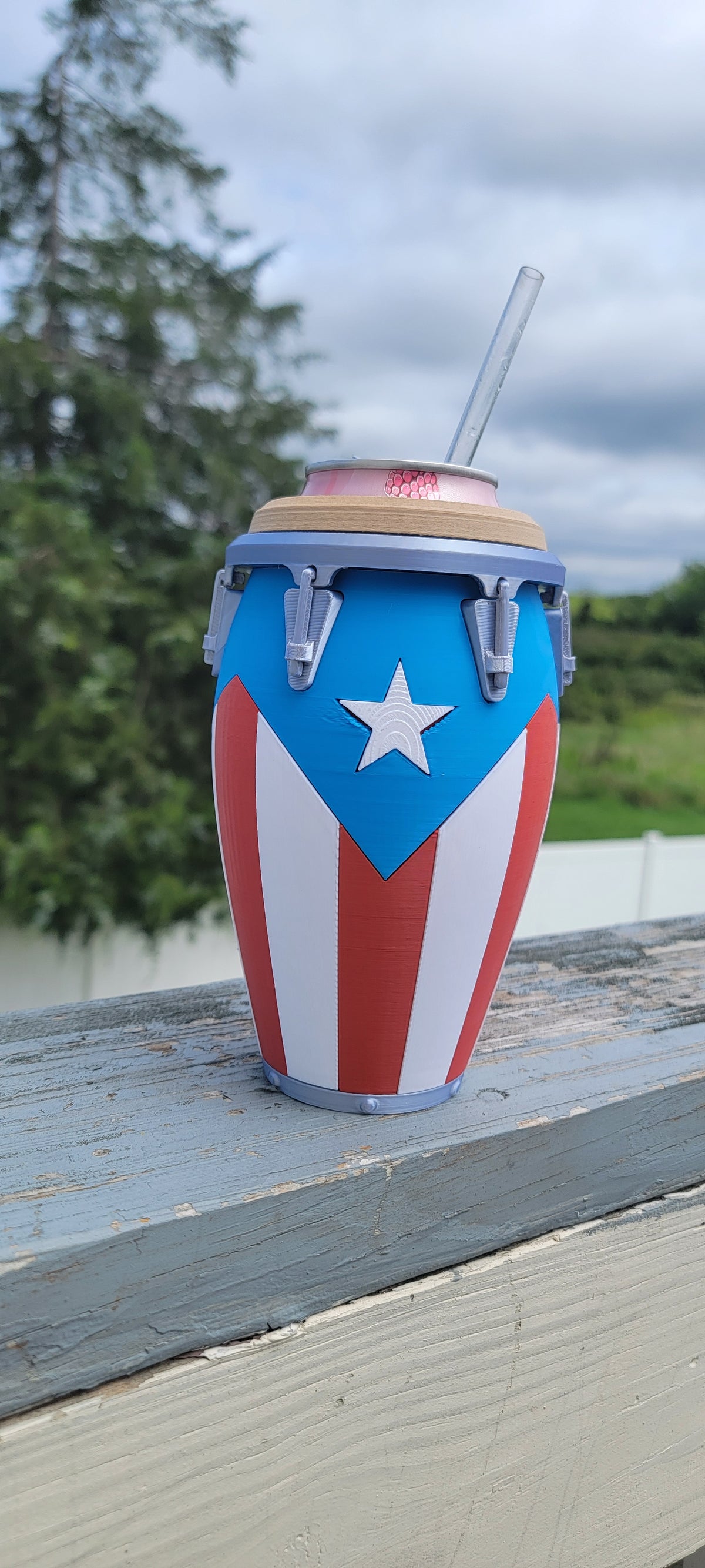 Puerto Rican Flag Conga Can/bottle cooler