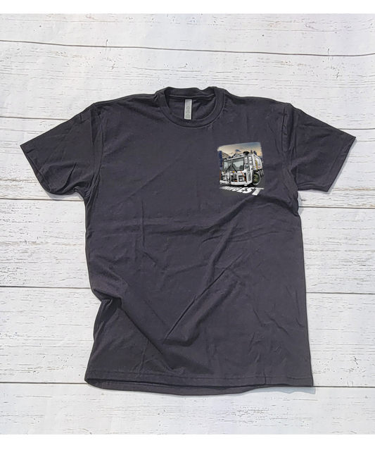 Raccoon Design T-Shirt W/ Truck design in front Black